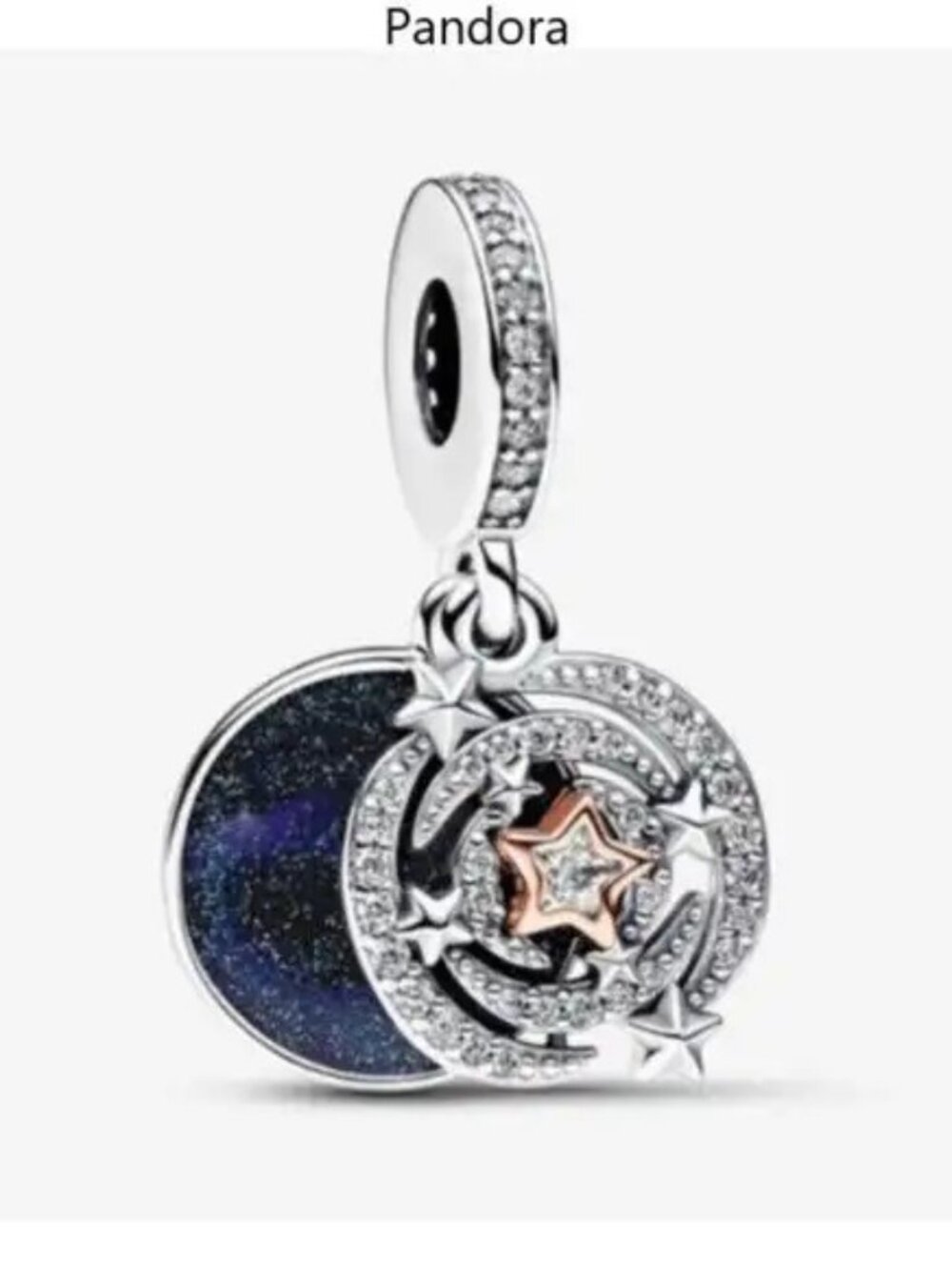 Pandora Two-tone Shooting Star Double Dangle Charm